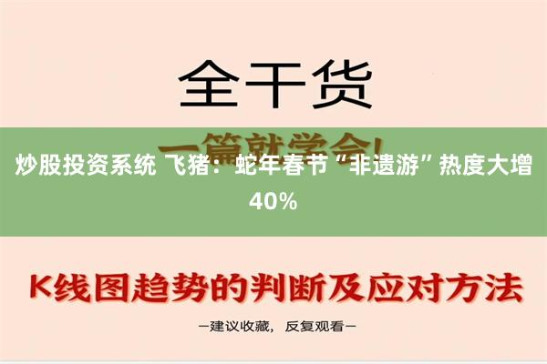 炒股投资系统 飞猪：蛇年春节“非遗游”热度大增40%